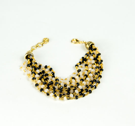 GRAPHITE MOONSTONE BEADED BRACELET