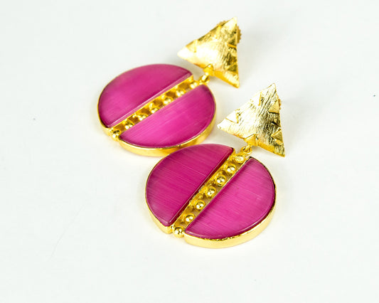 ROSE CHALCEDONY STATEMENT EARRINGS