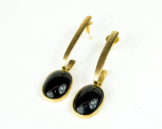 ANYA BLACK ONYX DROP EARRINGS