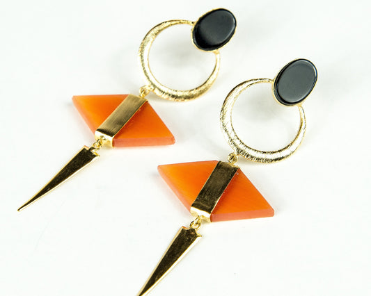 BLACK ONYX STATEMENT EARRINGS