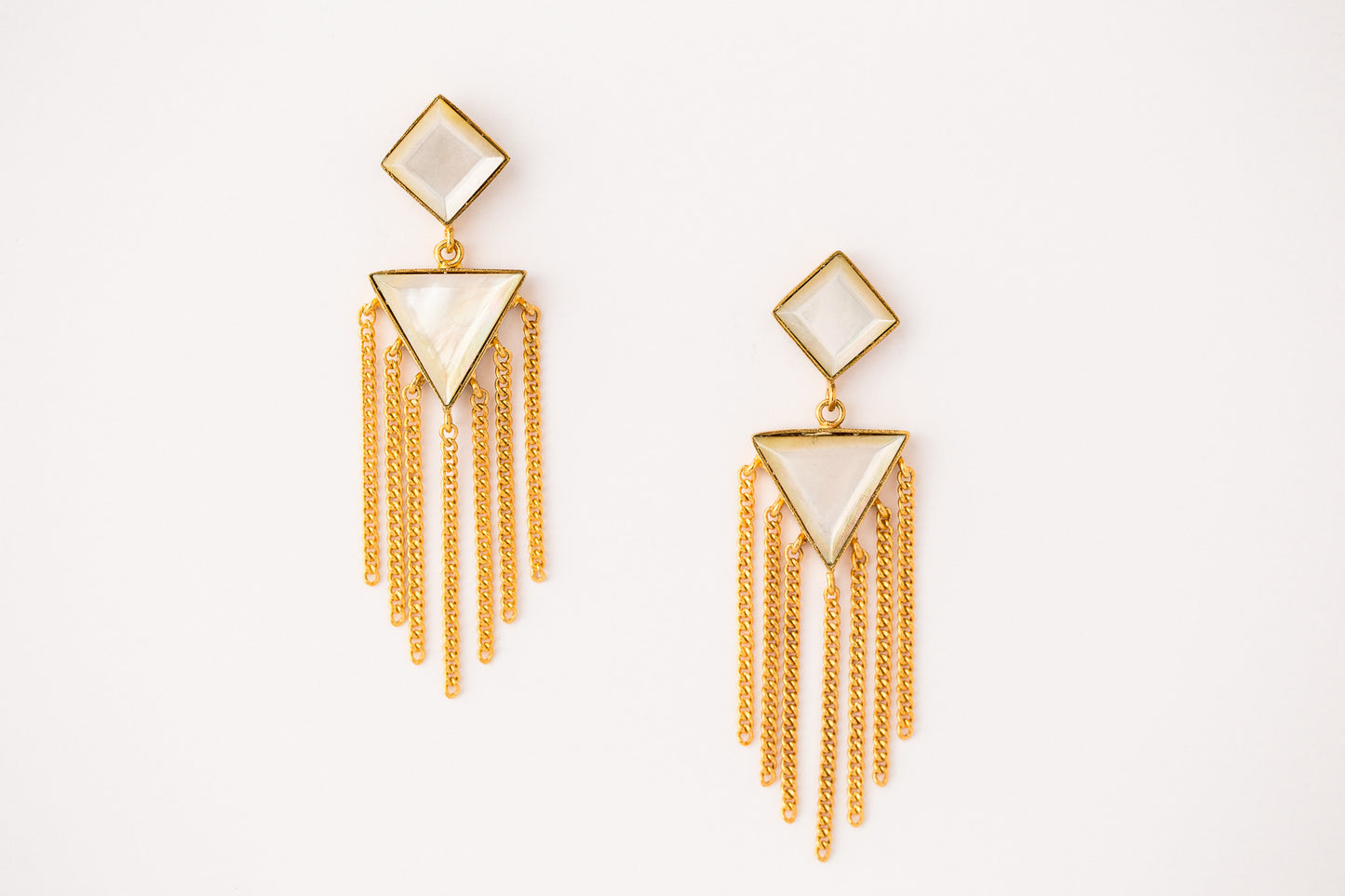 MOONSTONE TASSLED DANGLER EARRINGS