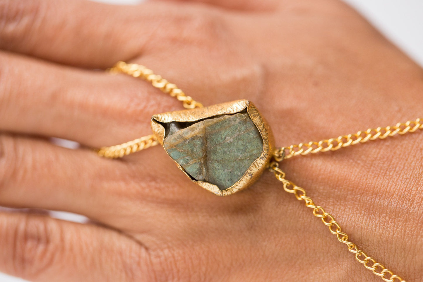 AGATE STONE WRIST CHAIN HAND HARNESS