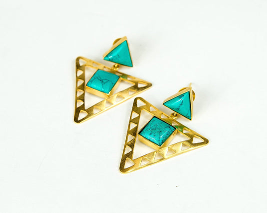 TURQUOISE STATEMENT EARRINGS