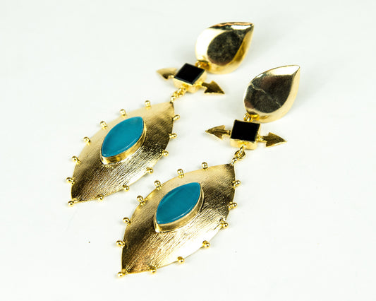 AQUA STATEMENT EARRINGS