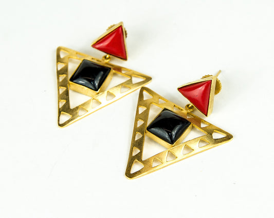 RED POTA STONE EARRINGS